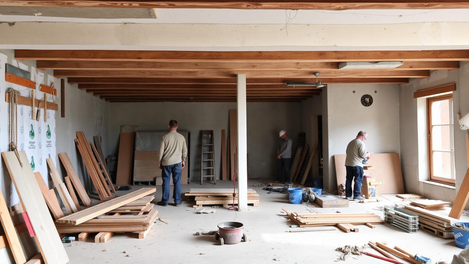 Maison rénovée avec façade et menuiseries neuves en fin de chantier